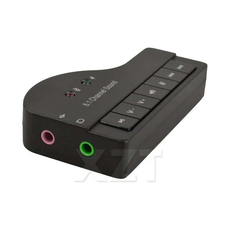 Hot Piano Shaped USB 2.0 External 8.1 Channel Stereo Virtual Sound Card Audio Adapter with Multifunction Key  Laptop