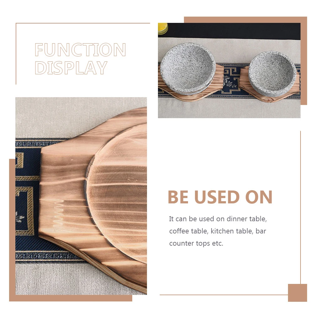 

2Pcs Stone Bowl Wood Mat High Temp Resistant Kitchen Accessories Reusable Casserole Holder Pot Mats Modern Colors Daily