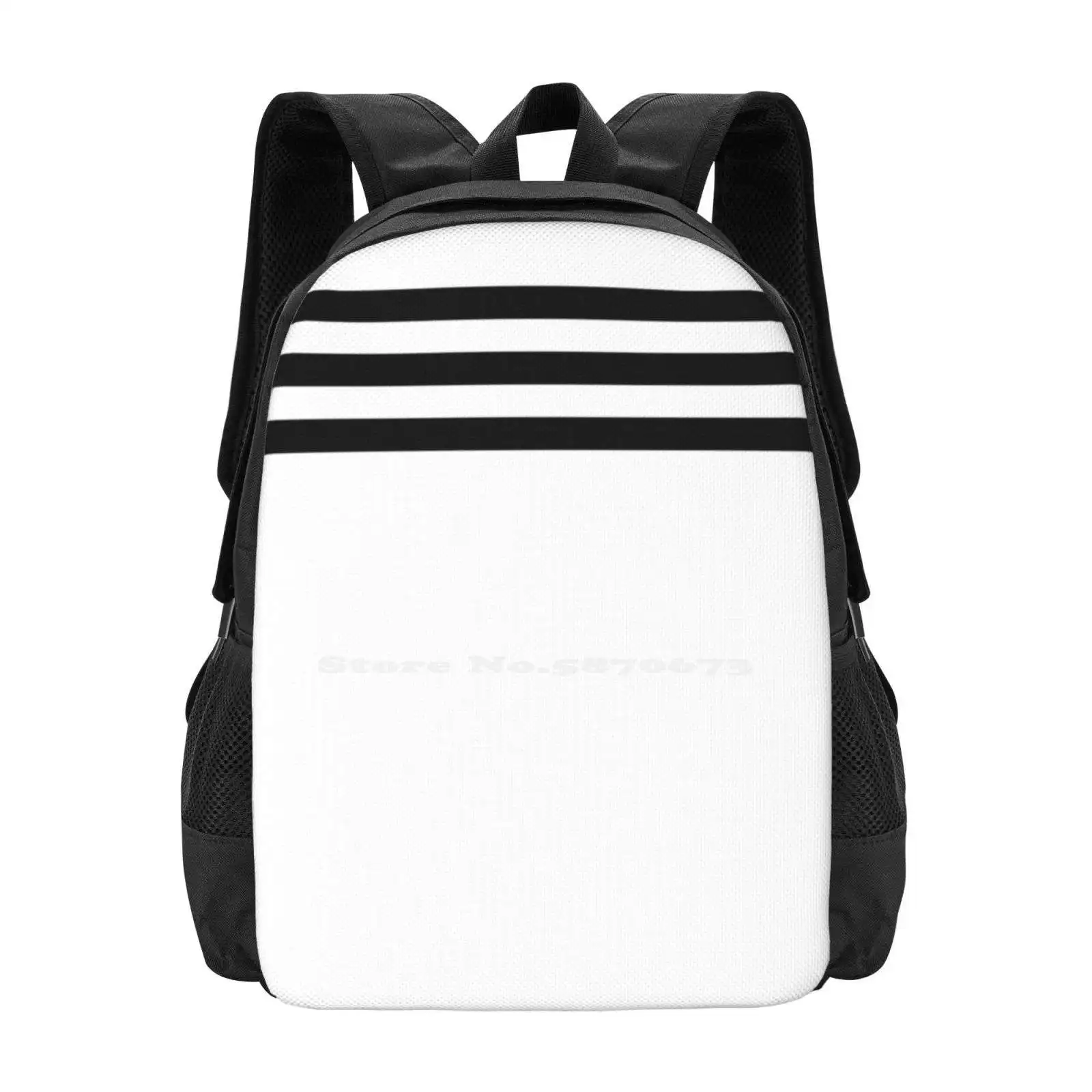 Striped Tube Socks-3 Black Stripes Teen College Student Backpack Pattern Design Bags Black White Sock Tube Calf Knee High Sport