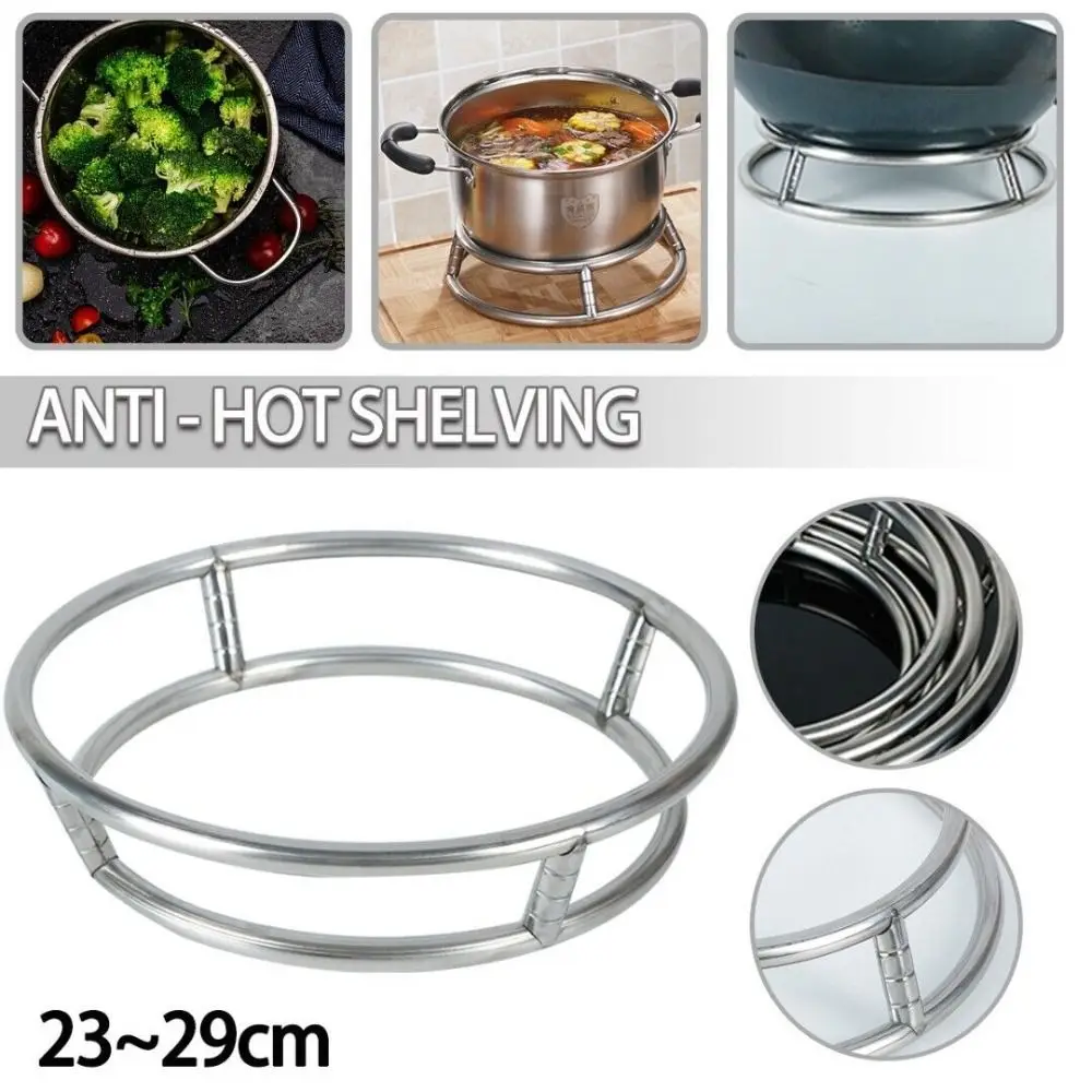 1 Stück/29cm Universal Wok Pfanne Stütz regal Edelstahl runder Boden Wok Rack Topf matten Kochgeschirr Ring Küchen bedarf