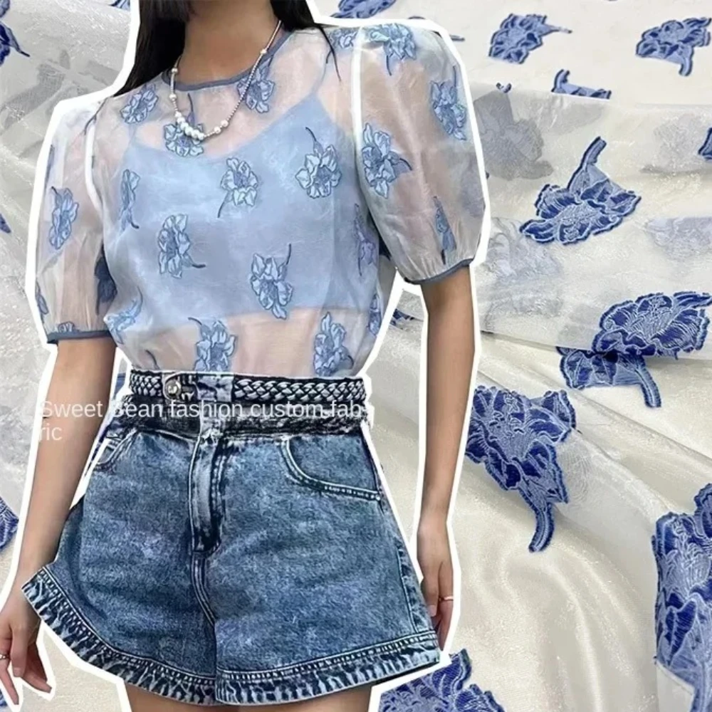 

Yarn Dyed Jacquard Organza Fabric Spring Summer Thin Fashion Dress Clothing Material for Diy Apparel Sewing Cloth By The Yard