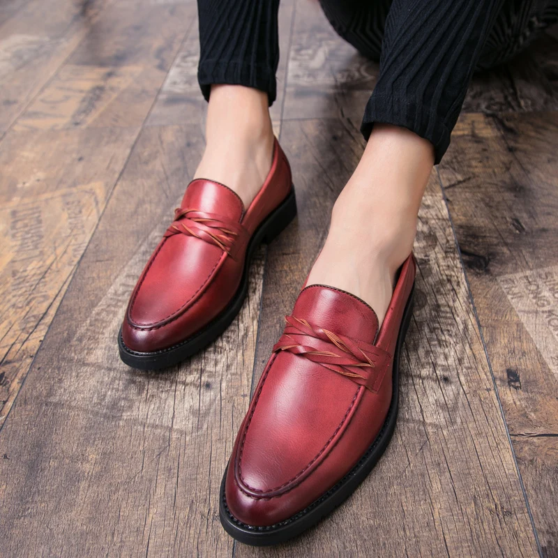 Men New Classic Lefu Shoes Black Brown One Step Outdoor Comfortable Driving Dress Shoes Lazy Fit Bean Shoes Size 38-44 Men Shoes