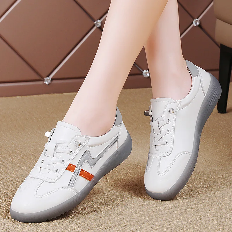 2025 Women Causal Shoes Pring Brand Spring Designer Wedges White Sneakers Platform Tenis Feminino Trainers Female Walking