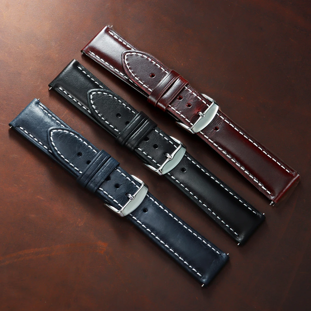 

Универсальные винтажные кожаные ремешки для часов Seiko, 20 мм, 22 мм, для Seiko, коричневый, черный, ремешок для часов, женские и мужские аксессуары, пряжка