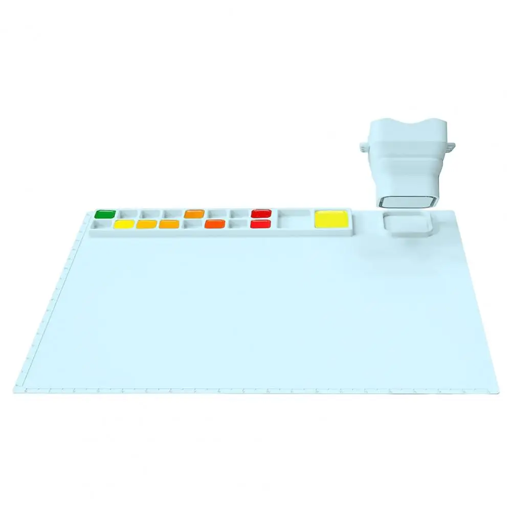 Silicone Craft Mat Silicone Painting Mat with Cup Efficient Mixing Palette for Artists Non-stick Silicone Art Mat Craft for Kids