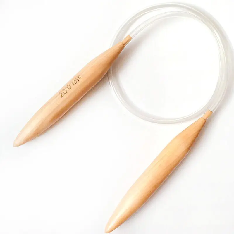 15/20/25mm Circular Knitting Needles with Plastic Transparent Tube Sweater Crochet Hook 80cm