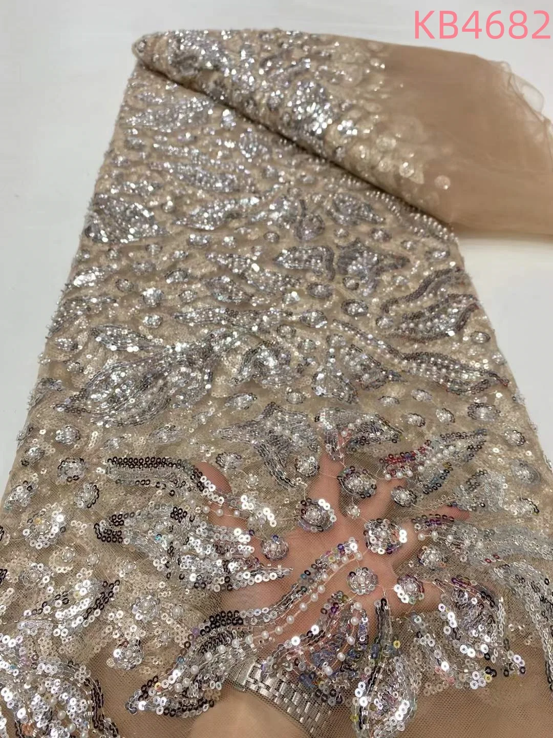 2025 luxo africano tecidos de luxo tecido renda vermelha luxuoso vestidos de noite femininos branco tecido renda nupcial para vestido de casamento