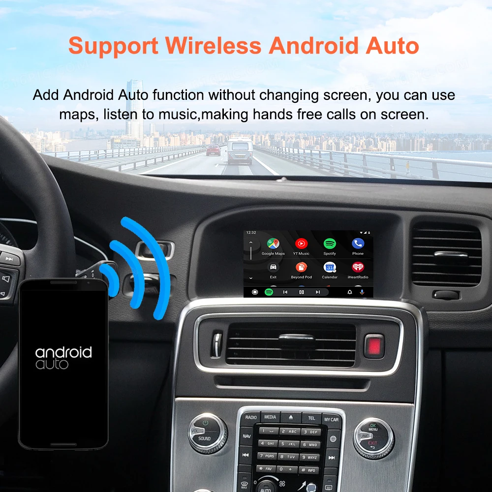 Bonroad Wireless CarPlay Android Auto OEM-Bildschirm-Upgrade-Decoder-Box für Volvo XC60 V60 V40 S60 2015-2019 mit 7-Zoll-Bildschirm Airplay – Detail 6