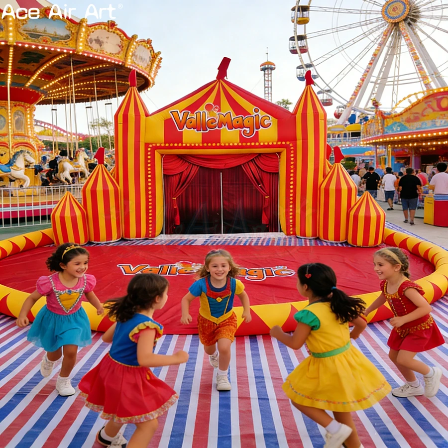 Circus Style Inflatable Stage Tent - Outdoor Event Backdrop, Carnival Party Booth Inflatable Stage Structure