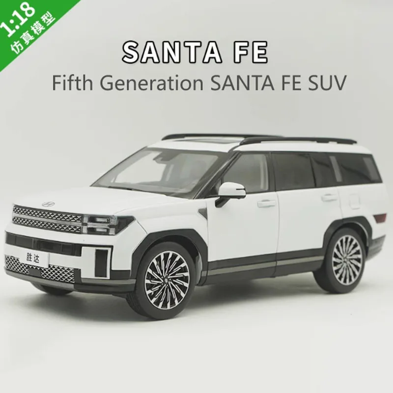 Original 1:18 Beijing 5th generation SANTA FE SUV Alloy Car Model Adult Collection Static Decoration Gifts Toys for Boys