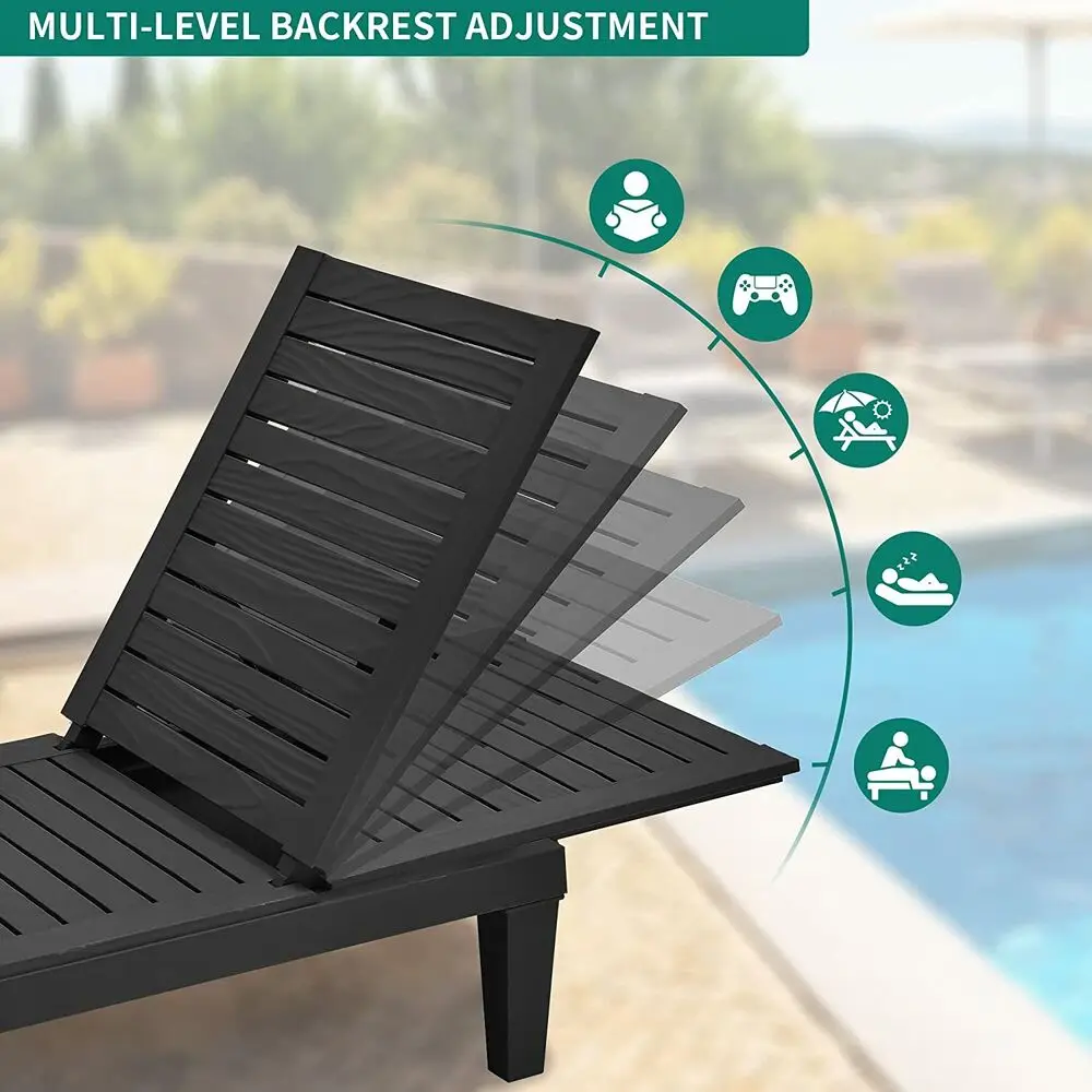 2pc Terrasse Liege Chaiselongue Außen pool Rasen Strand liegen