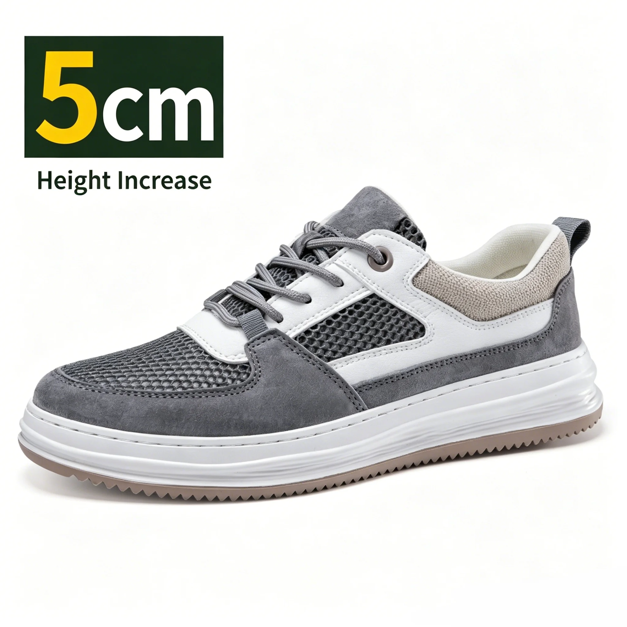 

Мужские повседневные кроссовки на платформе 5 см с сетчатым верхом, увеличивающие рост, невидимые кроссовки для увеличения роста, повседневная обувь на плоской подошве