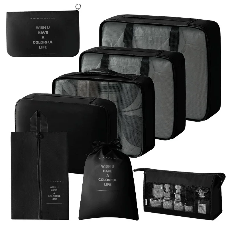 7/8/9/10 Stuks Set Reisorganisator Opbergzakken Koffer Verpakking Cubes Set Koffers Draagbare Bagage Kleding Schoen netjes Pouch Opvouwbaar
