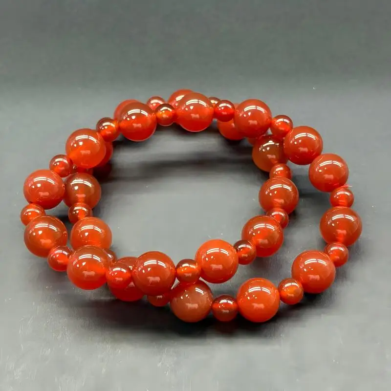 Natural red agate bead necklace | Handcrafted crystal jewelry with healing properties, used to channel energy, provide protectio