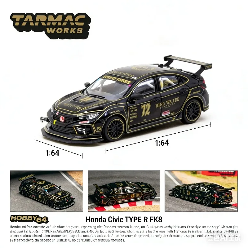 

Модель автомобиля Honda Civic TYPE R FK8 из литого сплава в масштабе 1:64, подарок для мальчиков на праздник, коллекционный предмет для взрослых, предмет декора.