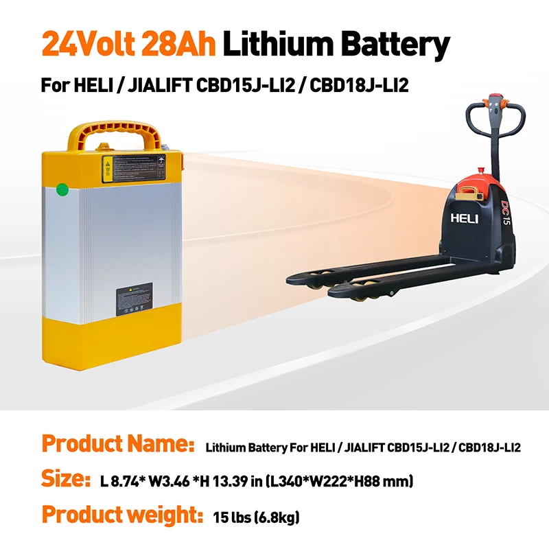 

28Ah 24V Lithium LiFePO4 Battery for Heli/Jiali CBD15J-LI2 Electric Pallet Jack