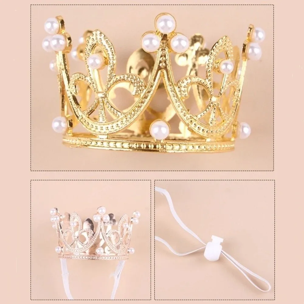 Cute Adjustable Pet Crown Headdress Shining Elegant Kitten Party Headwear Alloy Cat Princess Crown Pet Show