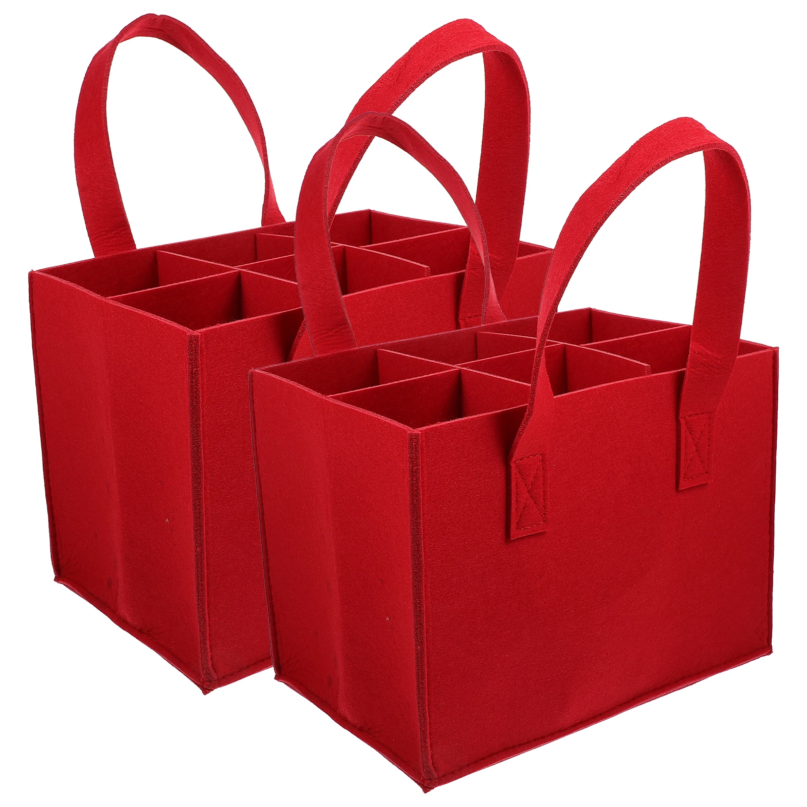

2 Pcs Tote Bag for Bottle Storage Camping Outdoor Felt Beverage Storage