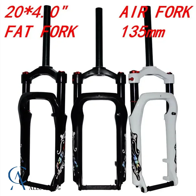 

Bike Fat Front Fork Air Gas Locking Suspension Fork Aluminium Alloy For 4.0Cross-country 20inch Tire 135mm For MTB Snow Bicycle