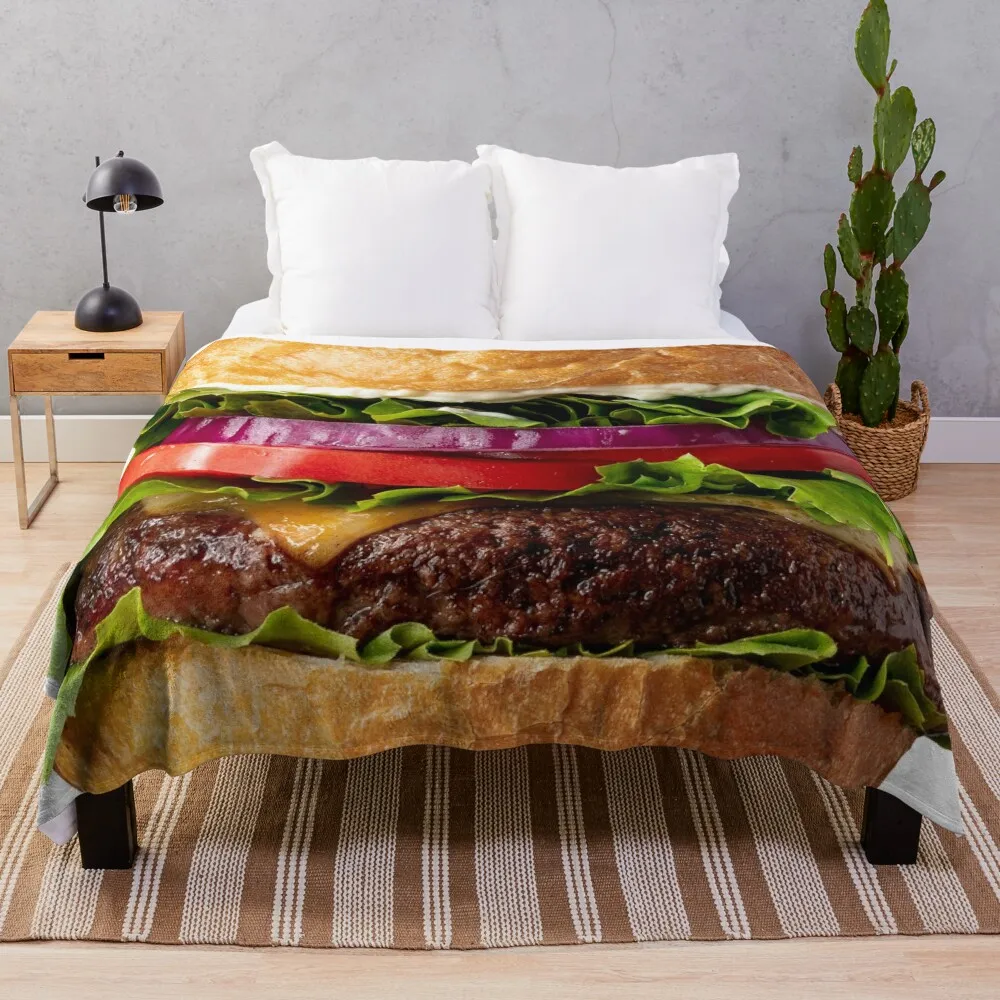 Deluxe Hamburger with Cheese, RBSSG Throw Blanket warm winter warm for winter Blankets