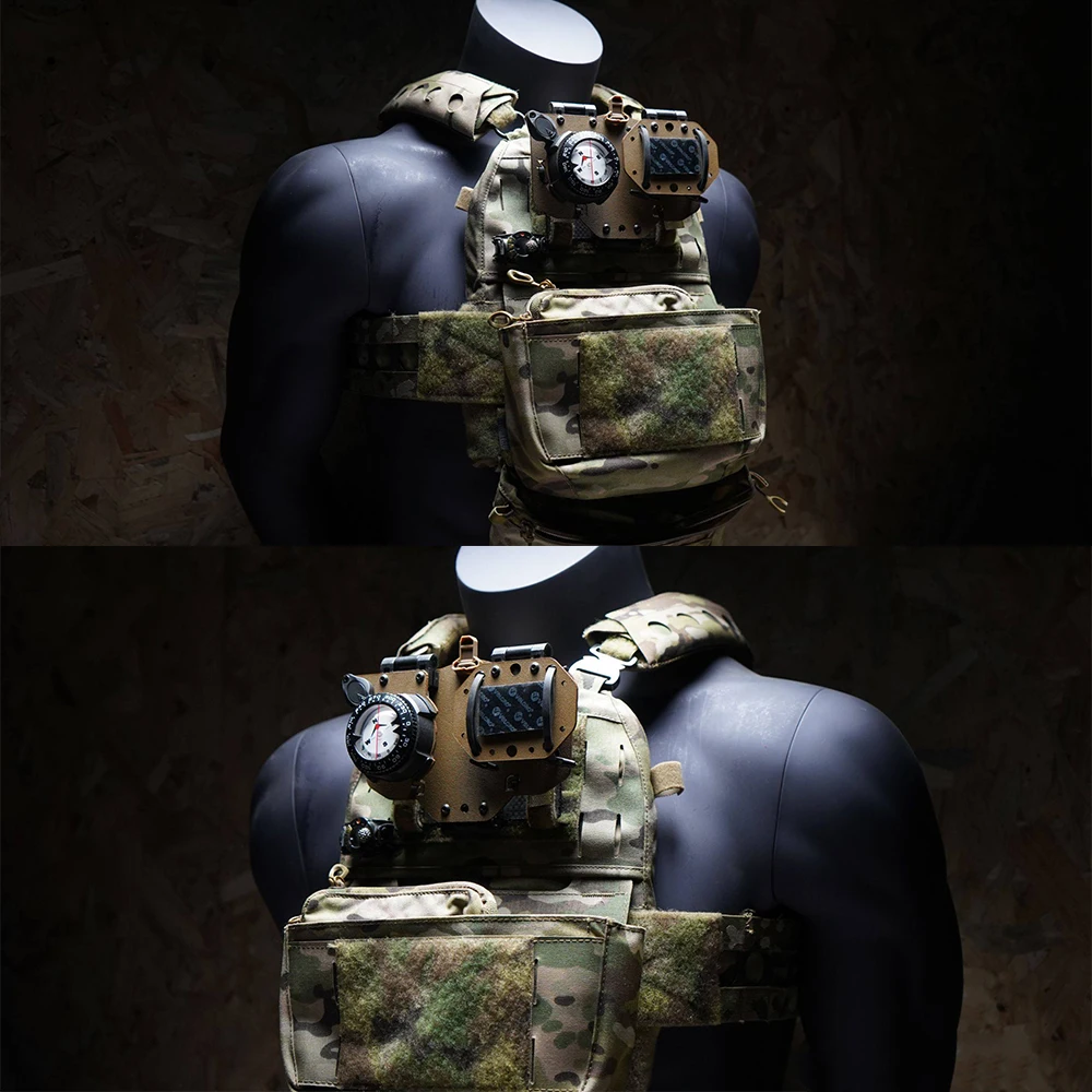 Tactical Navigation Board Airsoft Adjustable Vest MOLLE Mount Phone Navigation Holder Module Plate for Field CS Hiking Camping