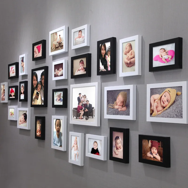 26Pcs/Set Photo Frames For Pictures Wall Picture Frame Resin Frame For Wall Hanging Photo Decor Wedding Party Home Decoration