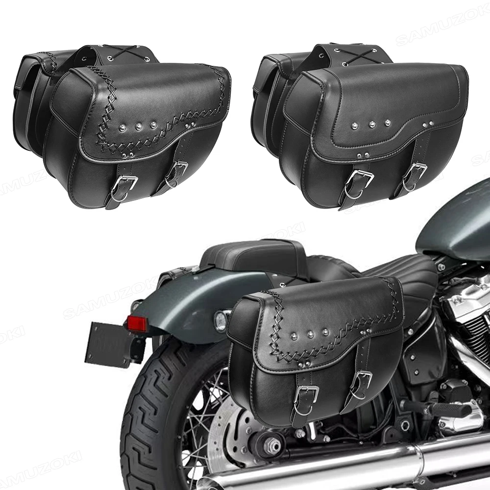 

1 Pair Motorcycle PU Leather Saddlebag Side Bags For Harley Sportster 1200XL 883