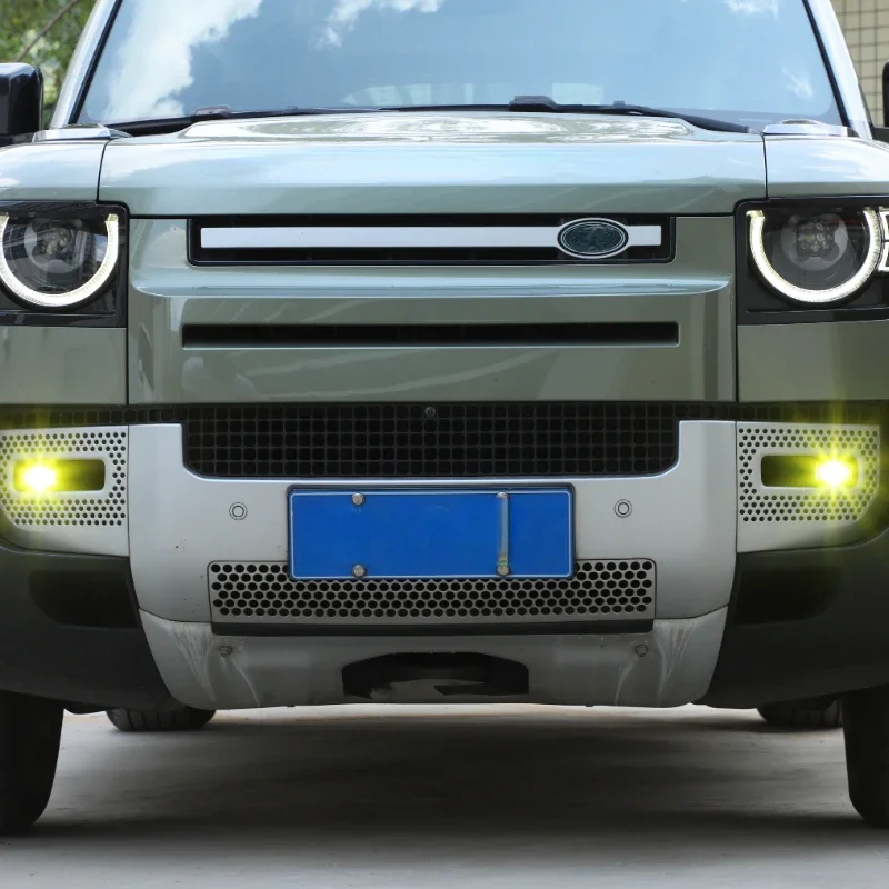 

PVC Yellow Car Front Fog Lights Lights Film Trim Sticker Car Accessories For Land Rover Defender 90 110 130 2020-2024