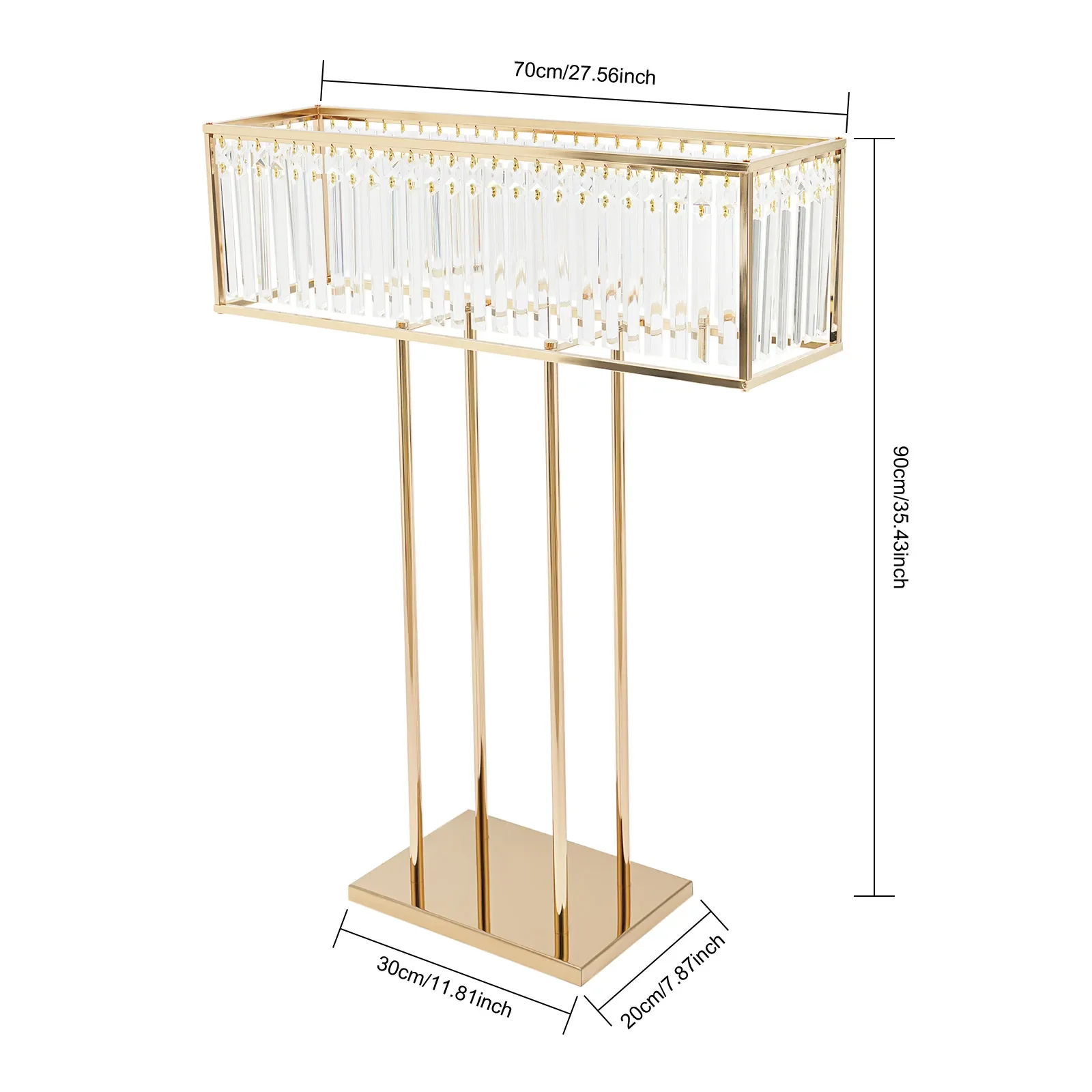 

Gold Crystal Wedding Flower Stand, Elegant Centerpiece & Aisle Road Guide Stand for Wedding Decoration, Photo Booth