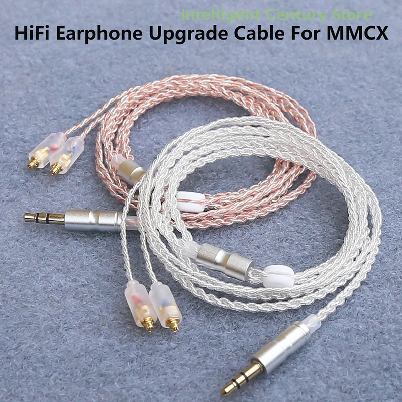 HiFi Earphone Upgrade Cable MMCX 3.5mm 1.2m Silver Plated Core Cable For Sennheiser IE200/IE300/IE600/IE900/AKG N5005/N30