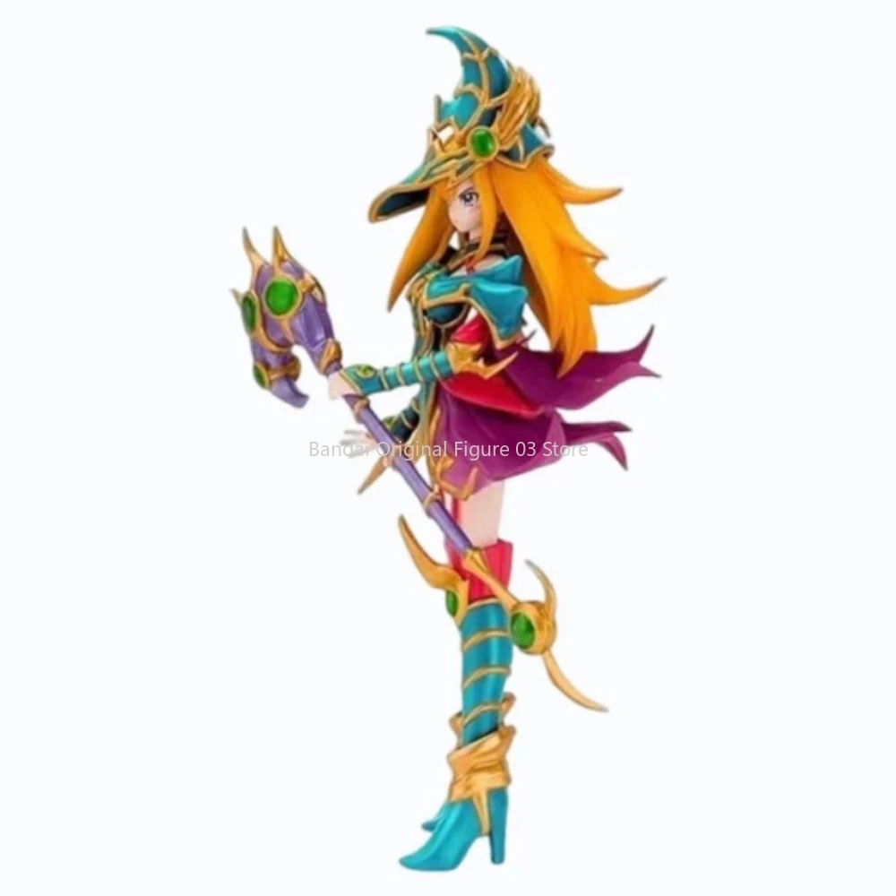 ของแท้ KONAMI อะนิเมะ Yu-Gi-Oh! การ์ดเกมศิลปะเท่ากับ Dark Magician Girl PVC Action Figure ของขวัญของเล่นสะสม