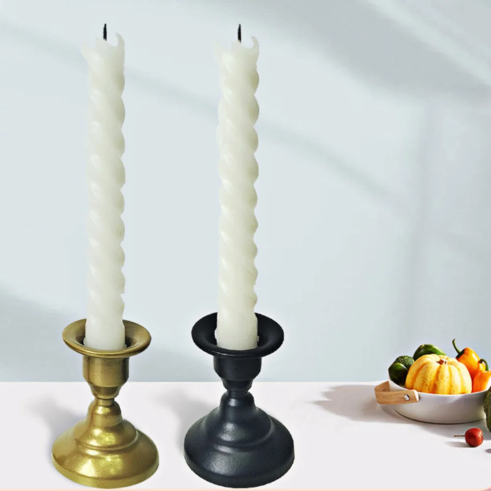 Weighted Iron Candle Holder for Pillar Candles with Clean Lines and Rustless Metal Build for Dining Room Office Party Decoration