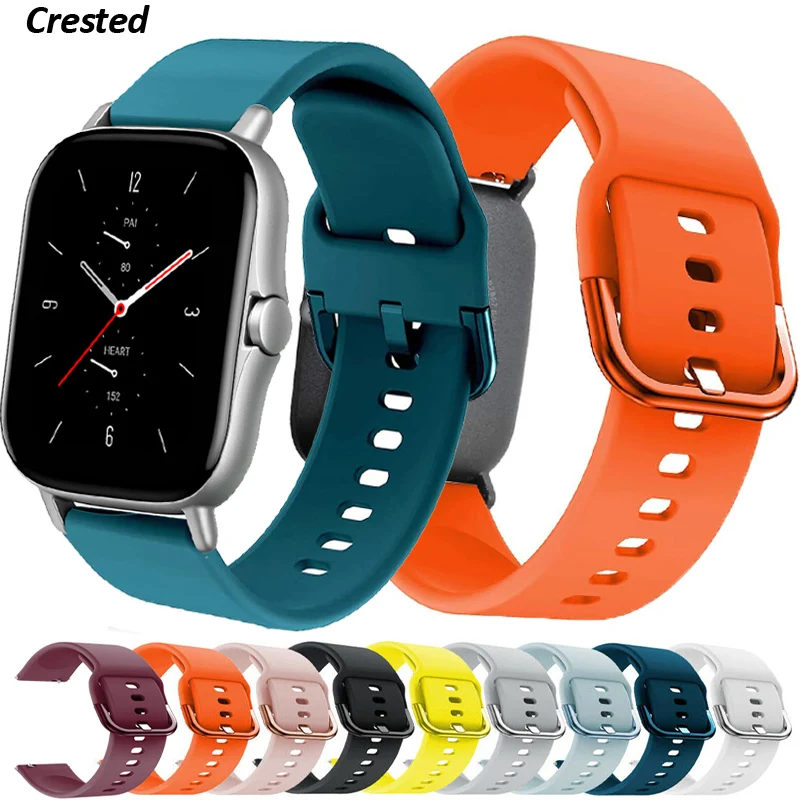 20Mm/22Mm Siliconen Band Voor Amazfit Gts/2/2e/GTS2 Mini/Gtr 42mm/47Mm/GTR2/2e/Stratos 2/3 Horloge Armband Amazfit Bip Band