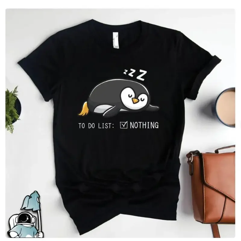 New T Shirt Penguin To Do List Nothing S Lazy Sarcas