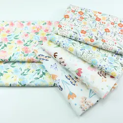 Floral Print Cotton Poplin Thin Fabric for DIY Children Clothes Handmade Accessories by the Meter 160x50cm