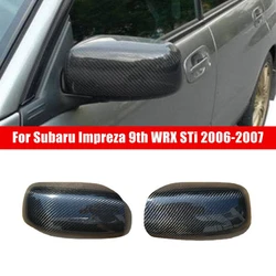 Real Carbon Fiber Car Rear View Mirror Cover Trim For Subaru Impreza 9Th WRX Sti 2006-2007 Replacement