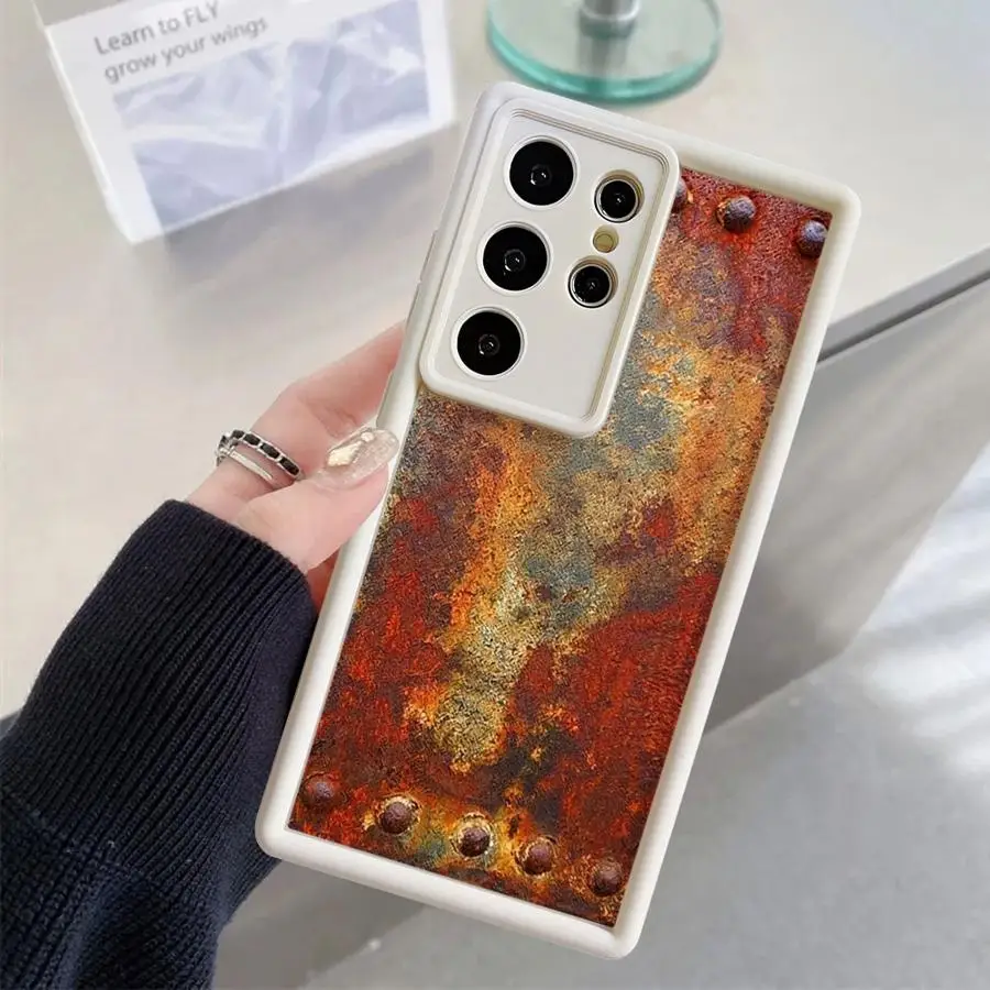 تصميم نمط تقليد الحديد الصدأ الحال بالنسبة لسامسونج غالاكسي S24 زائد S25 حافة S25 الترا S22 S24Ultra S23 FE S20FE S21 لينة #3