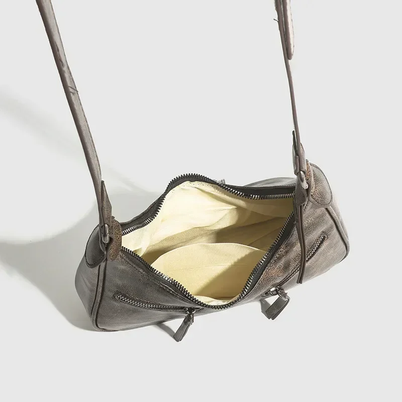 2024 Y2K Retro Belt Design PU Leather Shoulder Bags for Women Small Vintage Female Underarm Crossbody Bag Fashion Handbags