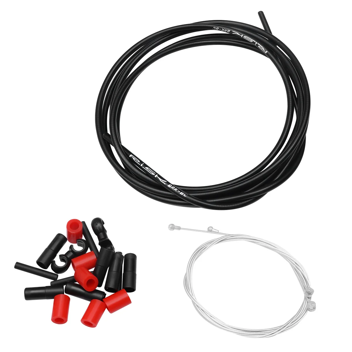 

1Set Bike Brake Cable Kit Premium Steel Silicone ABS Construction Universal Front Rear Inner Wire Tube Replacement with S Clip
