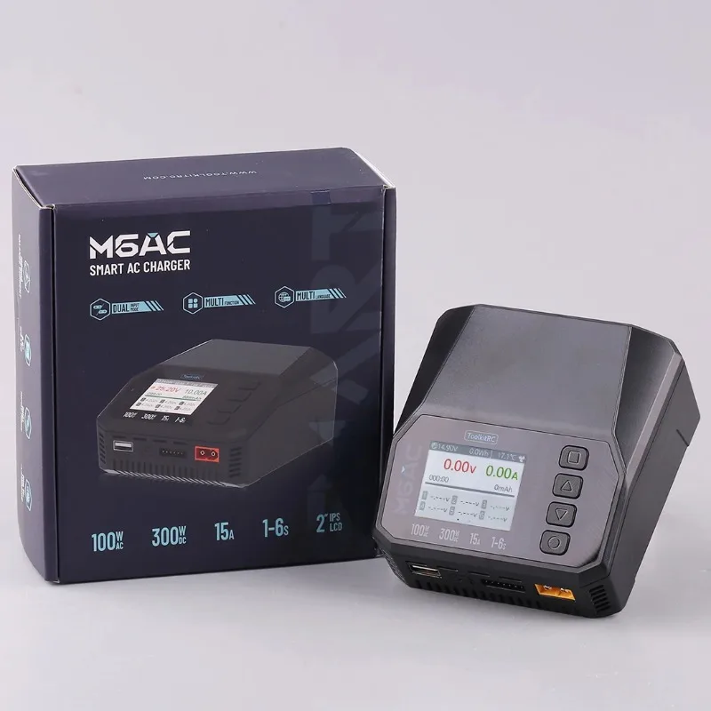 ToolkitRC M6AC Smart Lipo Battery Charger Discharger AC 120W DC300W MAX30A for 1-6S Battery FPV Model Spare Part LiHV LIFE LILON