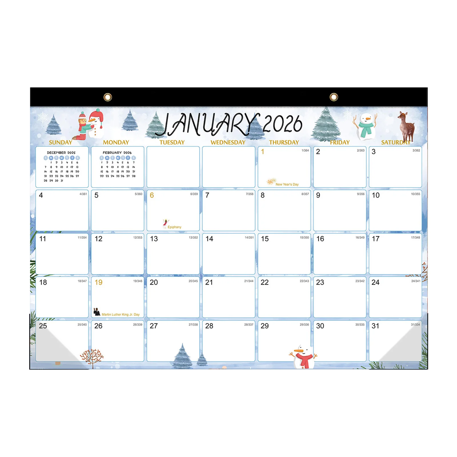 2026 papel grosso calendário de parede de natal papel requintado mini calendário de parede planejador decoração de escritório em casa calendário de parede