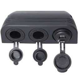 12-24 V Multifunctional Tent Type Car Modification Socket Female Power Outlet Adapter Dual USB Charger Voltmeter Outlet for Auto