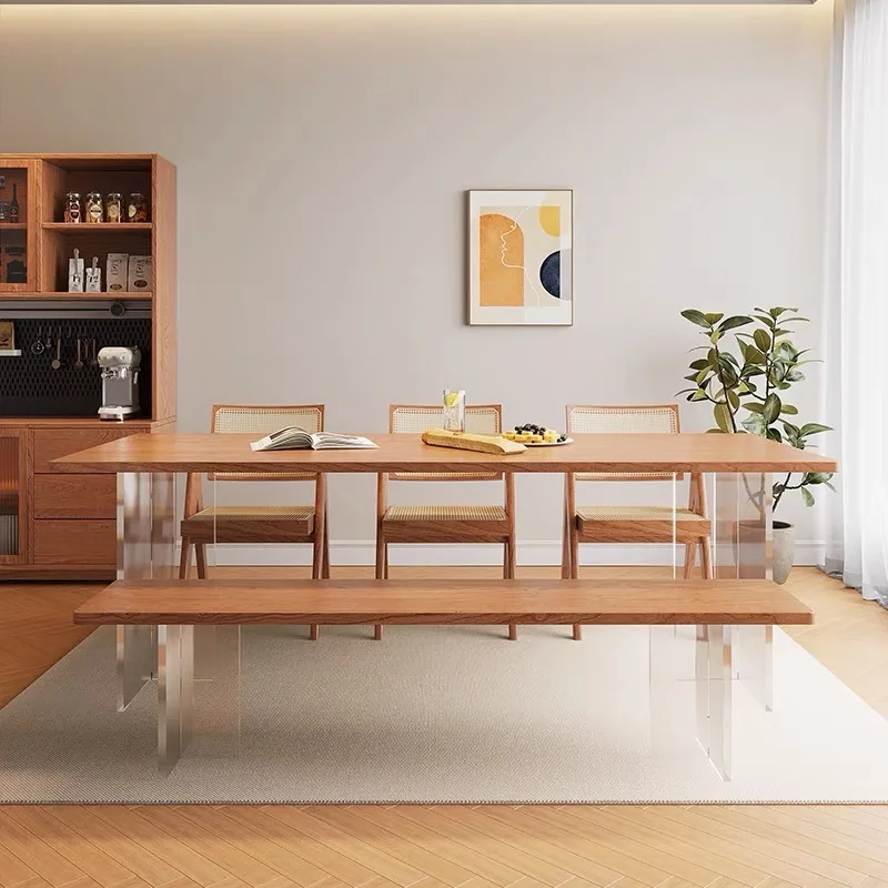 Nordic, solid wood, dining chairs, long table, log, acrylic