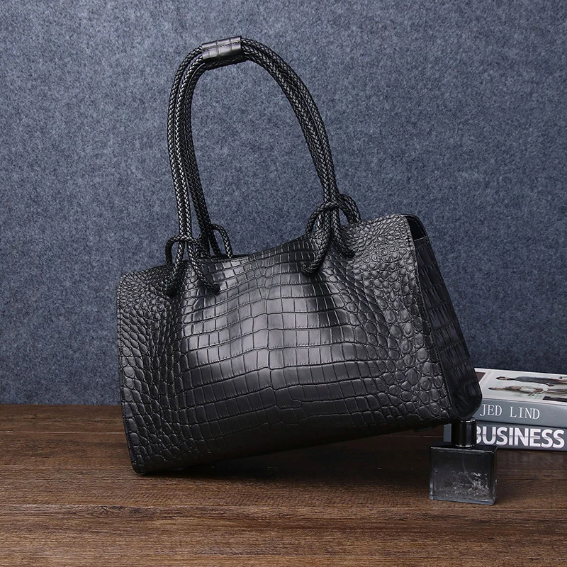 Crocodile Tote Bag for Women, Luxury Handbag, Famous Brand, Shoulder Bag, Underarm Bag, New, 2024