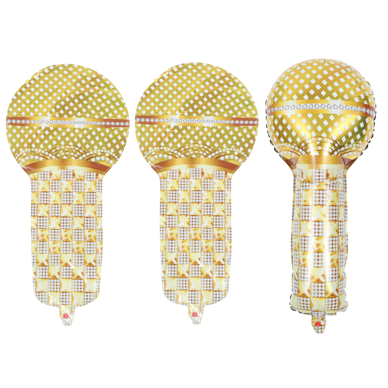 

90s Music Party Decorations Balloon Retro Disco Theme Gift Gold Microphone Balloons Baby