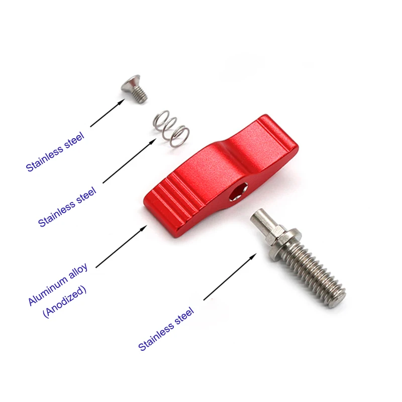Weiyi 1-5 Stück M4 M5 M6 Farbverstellbare Rändelschrauben T-Typ / 7-Typ Handspannschraube Griffknopf Bolzen Aluminiumlegierung – Detail 3