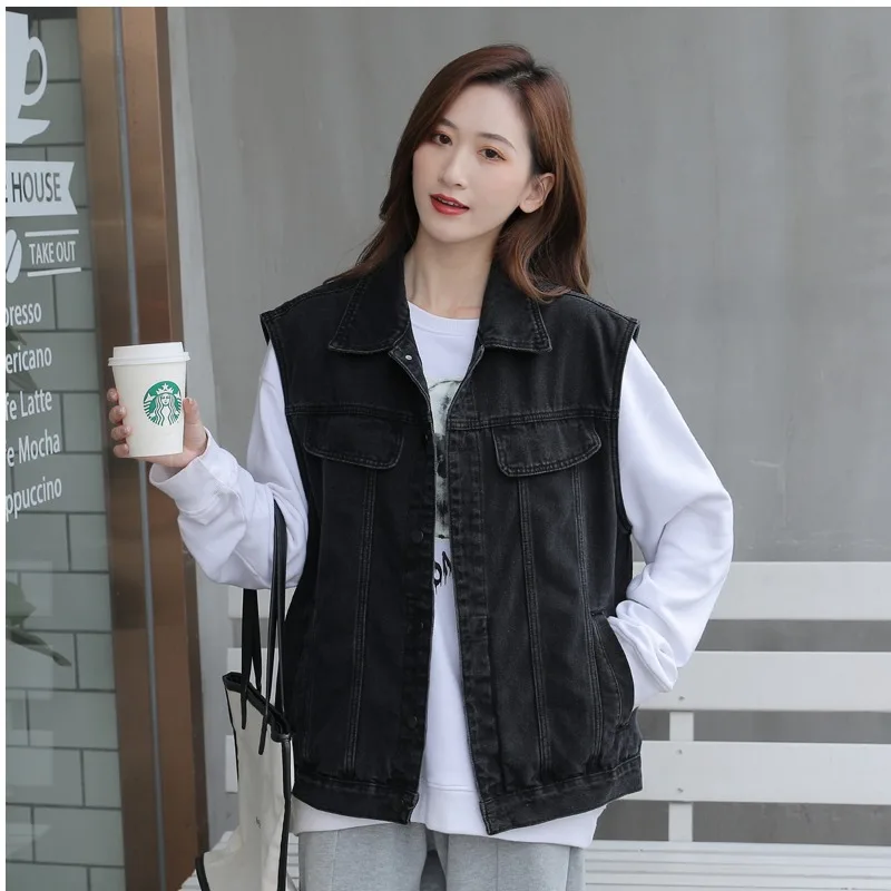 

Высококачественный женский джинсовый жилет в европейском стиле, топ Svel Jaet, хлопок, полиэстер, тканевый воротник с завышенной талией, одна пуговица