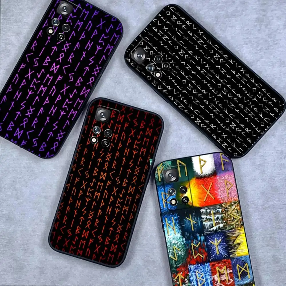 

Elder Futhark Runes Phone Case For Samsung S 25,24,23,22,30,21,10,9,Ultra,Plus,Lite,FE,4,5G Black Soft Case