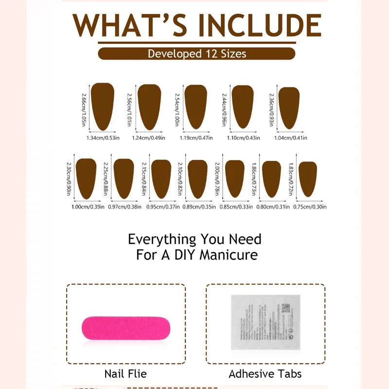 24PCS  Almond False Nails Pure Desire Black White Press on Nails Corrugated Lines Hot Girl Ins Style Hot Girl Style Fake Nails