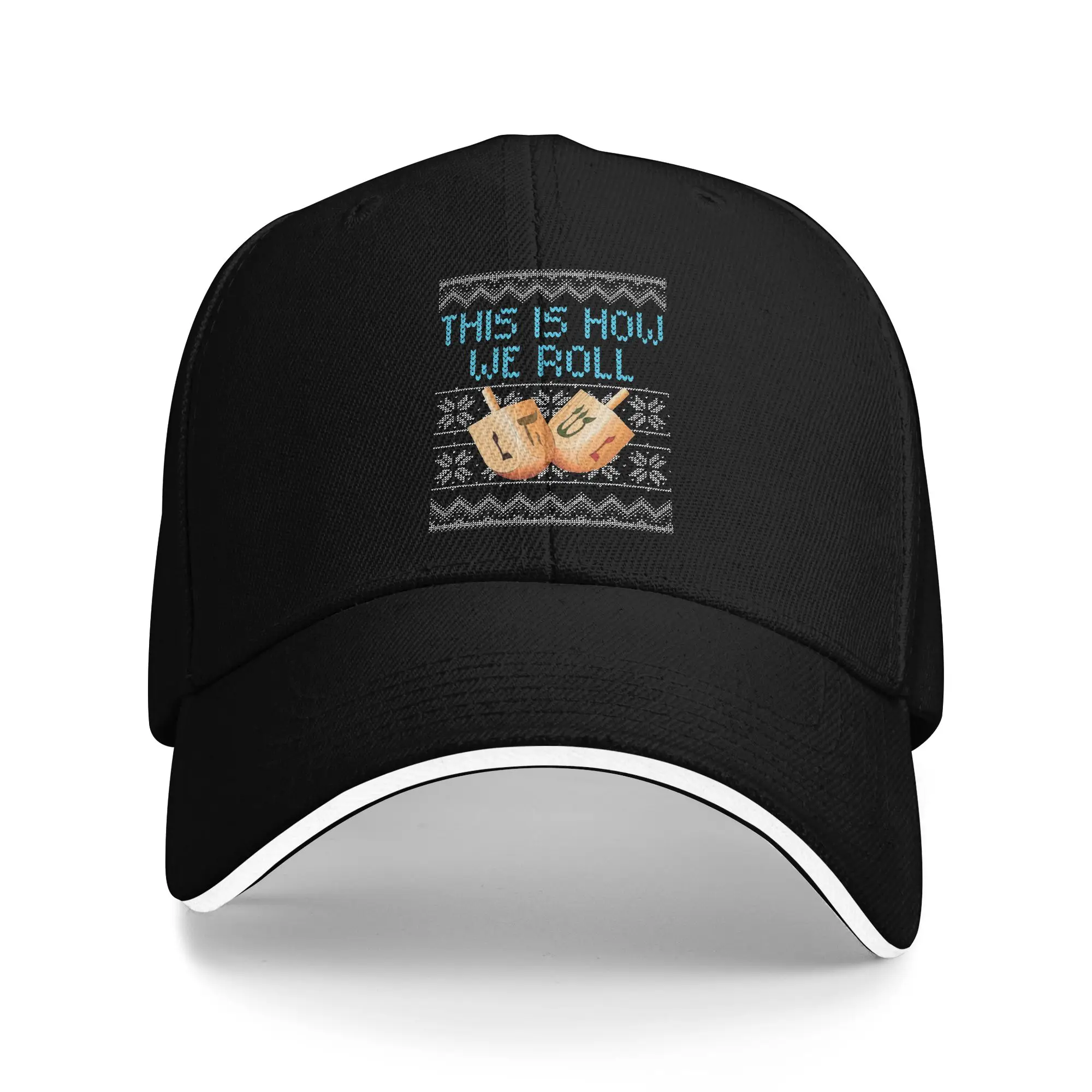Hanukkah Jewish How We Roll Dreidel Christmas Baseball Cap Popular  Sandwich Caps Unisex Adjustable Headwear Sport